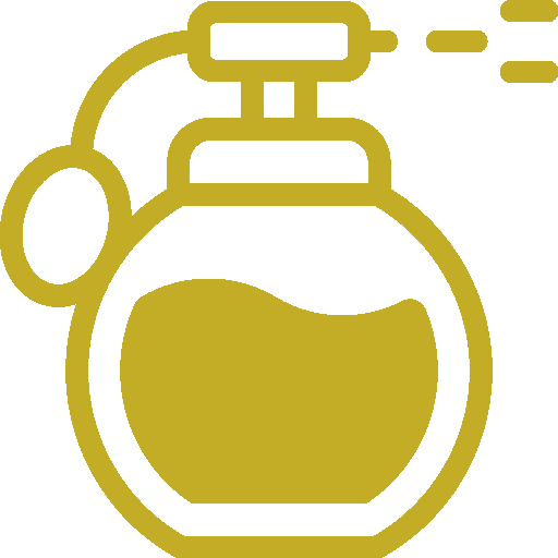 a golden lab beaker that is crossed out. showing the use of non-toxic chemicals. No toxic chemicals are used